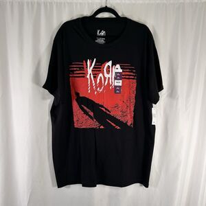 New Korn Shadow Man Shirt Mens 2XL Black Short Sleeve Crew Neck Cotton Blend